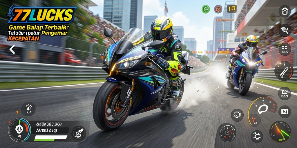 Gameplay balapan motor yang seru dan menantang di 77LUCKS.