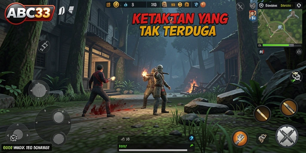 Screenshot menampilkan momen menegangkan dalam gameplay ABC33.