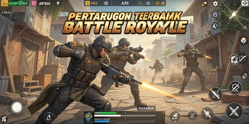 Tangkapan layar AIFA66 menampilkan aksi seru dalam pertarungan Battle Royale.