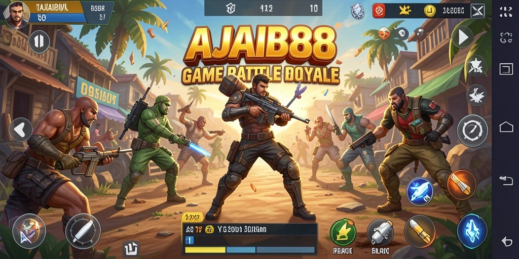 Tampilan gameplay AJAIB88 yang menegangkan dalam pertempuran Battle Royale.