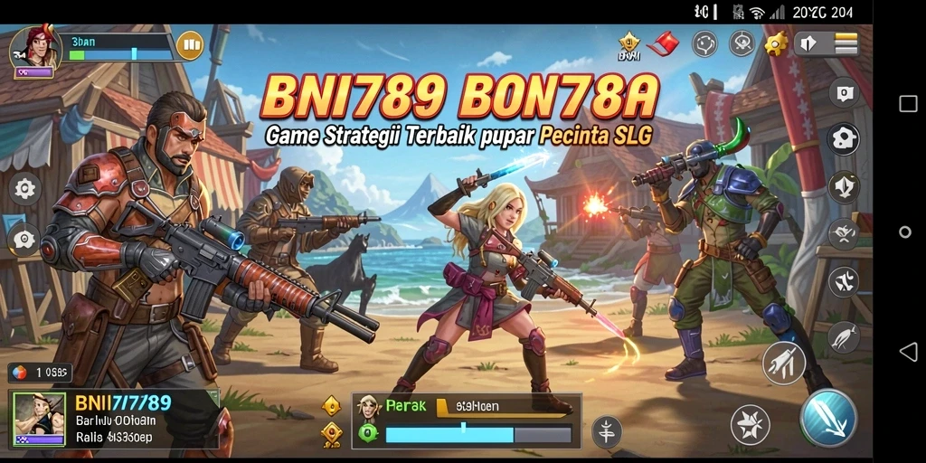 Screenshot gameplay BNI789 yang menampilkan pertempuran strategi.