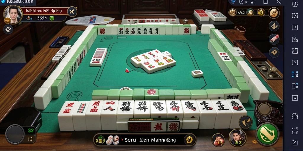 Tangkapan layar menunjukkan gameplay seru dan papan Mahjong yang menarik.
