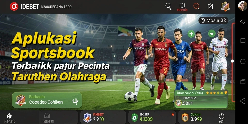 Tampilan antarmuka pengguna aplikasi Sportsbook IDEBET.