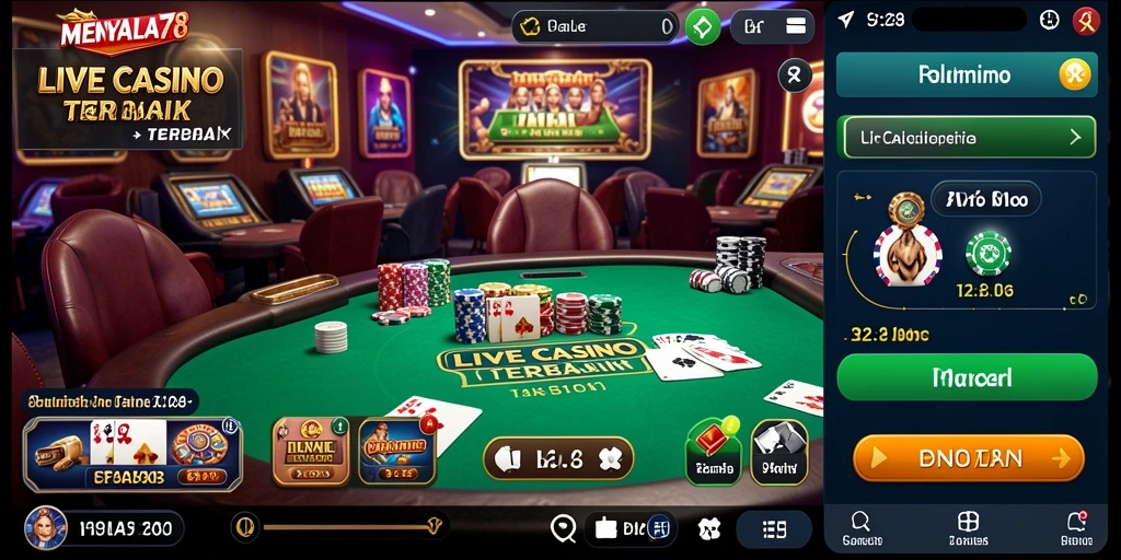 Tampilan dinamis dari gameplay Live Casino di MENYALA78.