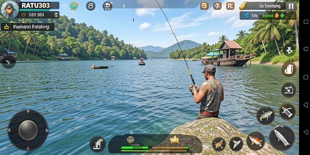Gameplay mendebarkan dengan pengalaman memancing yang mengasyikkan.