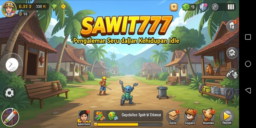 Screenshot gameplay SAWIT777 menampilkan aktivitas pertanian sawit yang dinamis.