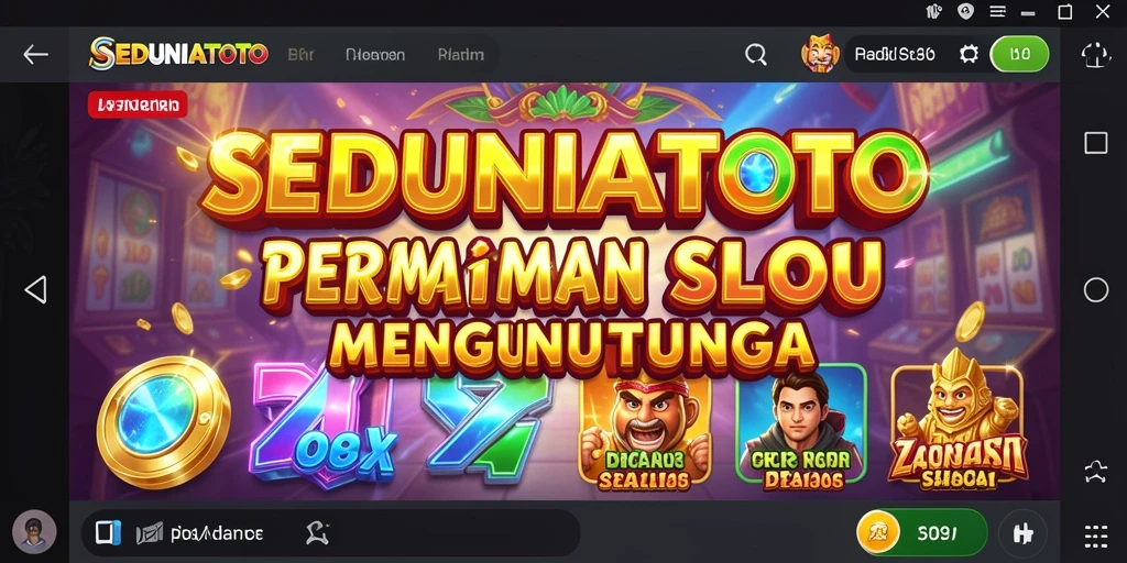 Tampilan seru gameplay SEDUNIATOTO dengan kombinasi simbol menarik.