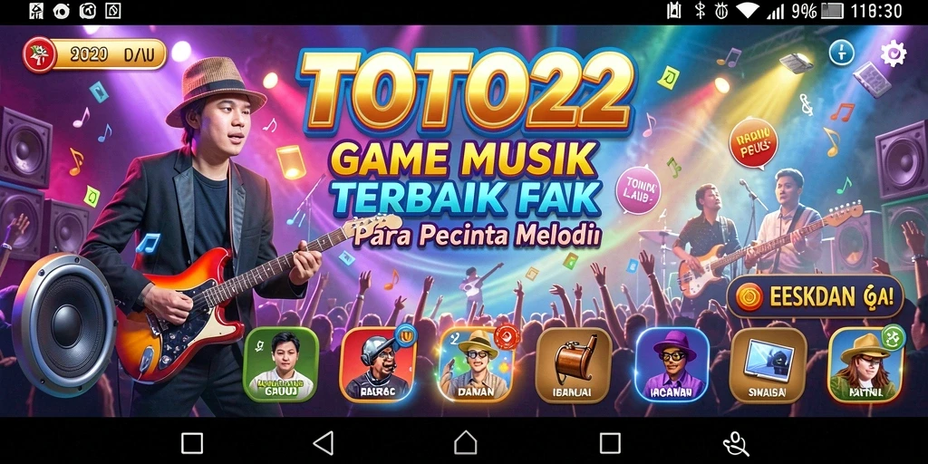 Tangkapan layar gameplay TOTO22 menunjukkan keseruan bermain musik dengan beragam lagu.